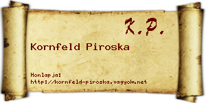 Kornfeld Piroska névjegykártya